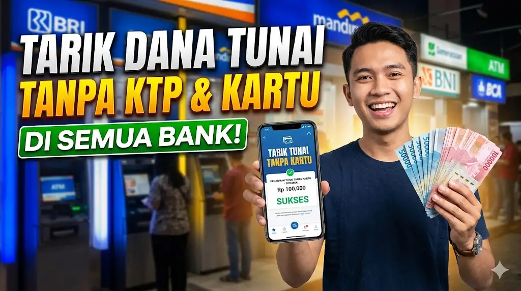 Aplikasi Tarik Dana Tunai Tanpa KTP dan Kartu ATM di Semua Bank