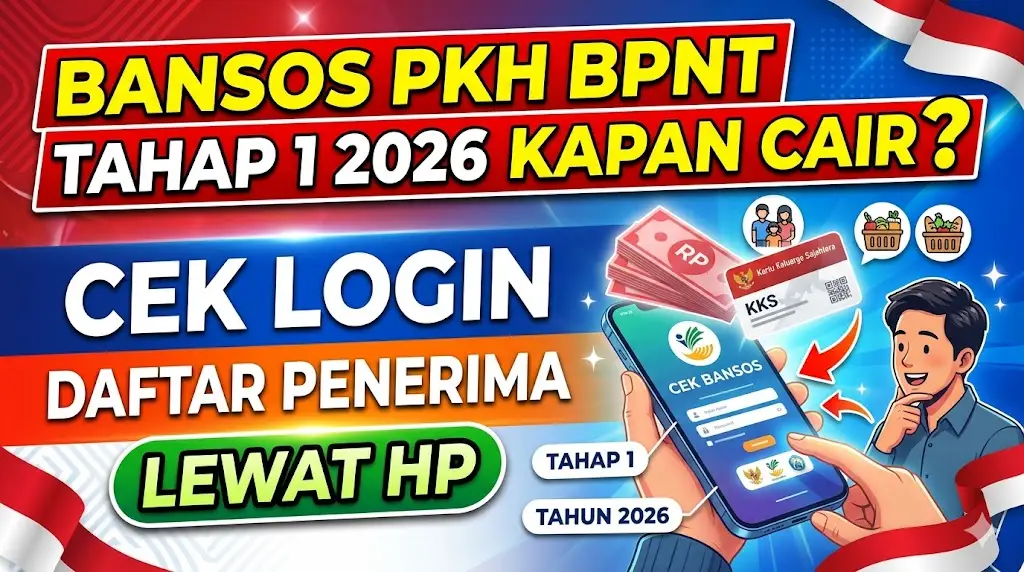 Bansos PKH BPNT Tahap 1 2026 Kapan Cair? Cek Login Daftar Penerima Bansos Lewat HP