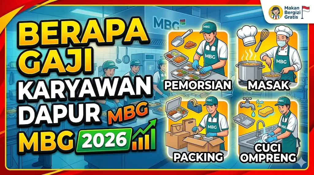 Berapa Gaji Karyawan Dapur MBG 2026, Cek Gaji Bagian Packing, Cuci Ompreng, Pemorsian dan Masak