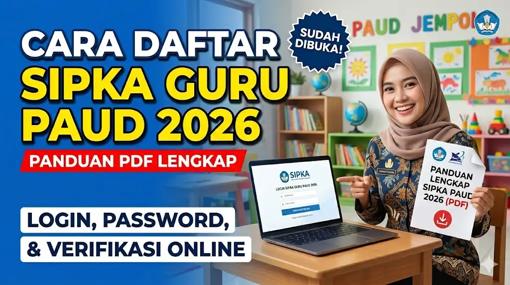 Cara Daftar SIPKA Guru PAUD 2026 PDF Lengkap Login, Password, dan Verifikasi SIPKA Lewat Online