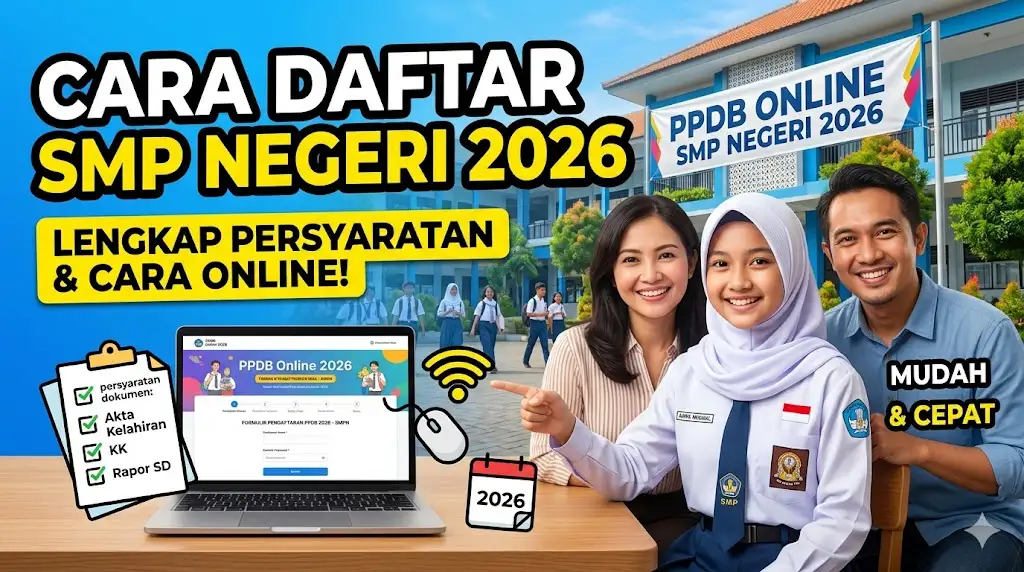 Cara Daftar SMP Negeri 2026, Panduan Lengkap Persyaratan & Pendaftaran Online