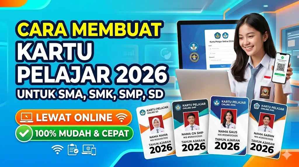 Cara Membuat Kartu Pelajar 2026 untuk SMA, SMK, SMP, SD Lewat Online