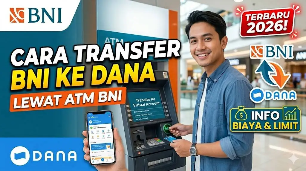 Cara Transfer BNI ke DANA Lewat ATM, Limit Transaksi dan Biaya Admin Terbaru 2026