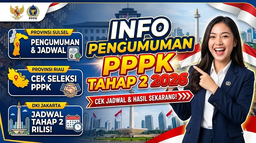 Info Pengumuman PPPK Tahap 2 2026, Cek Jadwal PPPK Provinsi Sulsel, Riau, DKI Jakarta