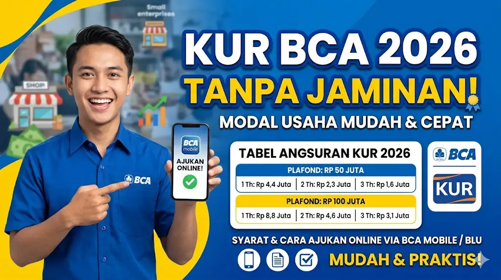 KUR BCA 2026 Tanpa Jaminan, Cek Tabel Angsuran & Syarat Pengajuan KUR BCA Lewat Online
