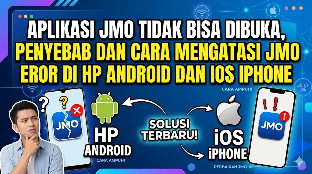 aplikasi jmo tidak bisa dibuka, penyebab dan cara mengatasi jmo eror di hp android dan ios iphone