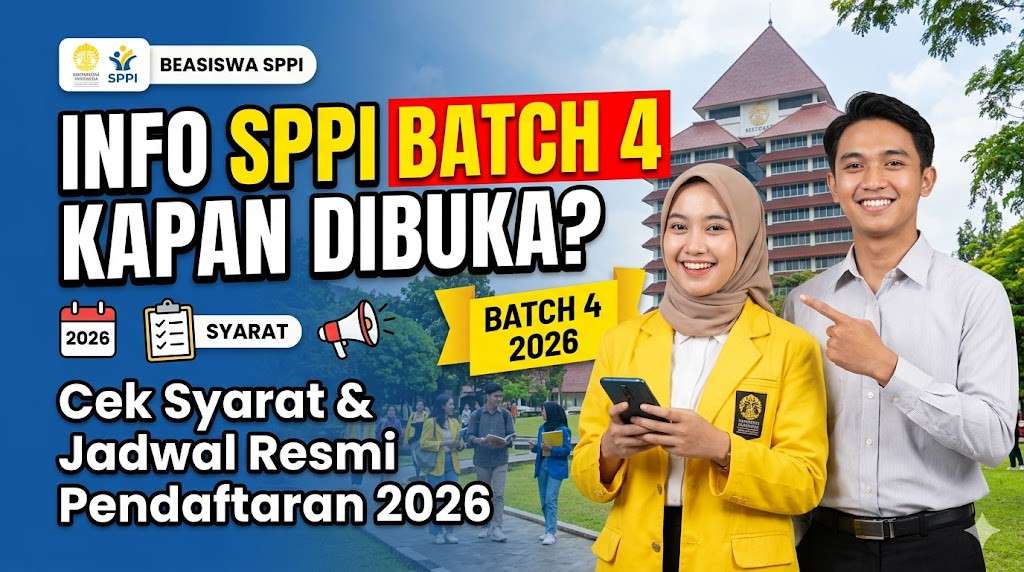 buatkan thumbnail 1200 x 675 pixel judul Info SPPI Batch 4 Kapan Dibuka, Cek Syarat Pendaftaran 2026 Sesuai Jadwal
