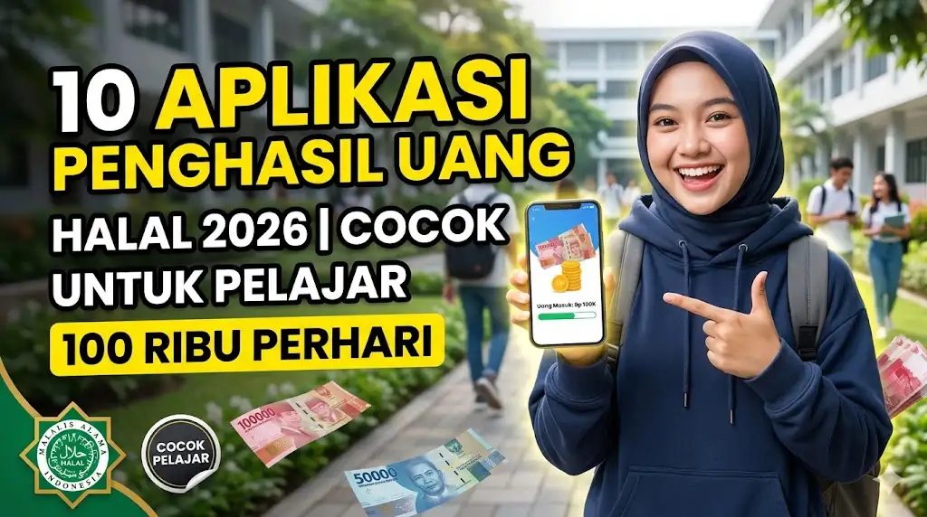 10 Aplikasi Penghasil Uang 100 Ribu Perhari 2026 Halal Cocok untuk Pelajar