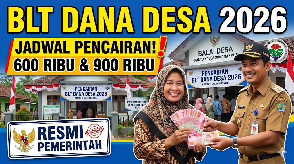 Bantuan Langsung Tunai Dana Desa 2026 Jadwal Pencairan 600 Ribu dan 900 Ribu Resmi dari Pemerintah