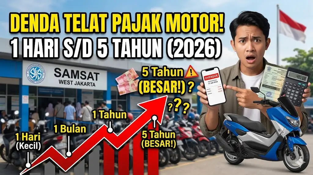 Berapa Denda Telat Bayar Pajak Motor 1 Hari Hingga 5 Tahunan 2026