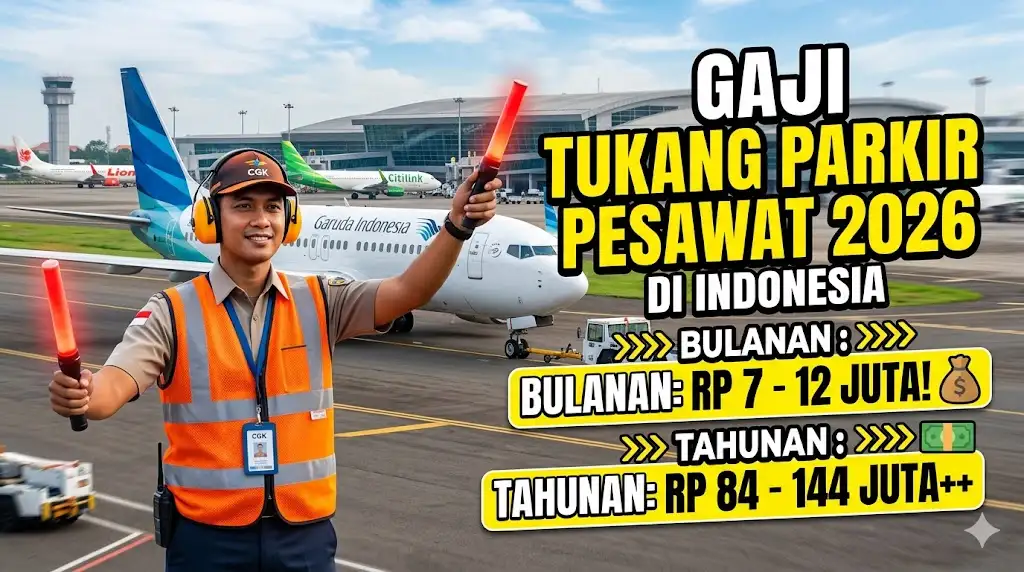 Berapa Gaji Tukang Parkir Pesawat 2026 di Indonesia Per Bulan dan Tahun