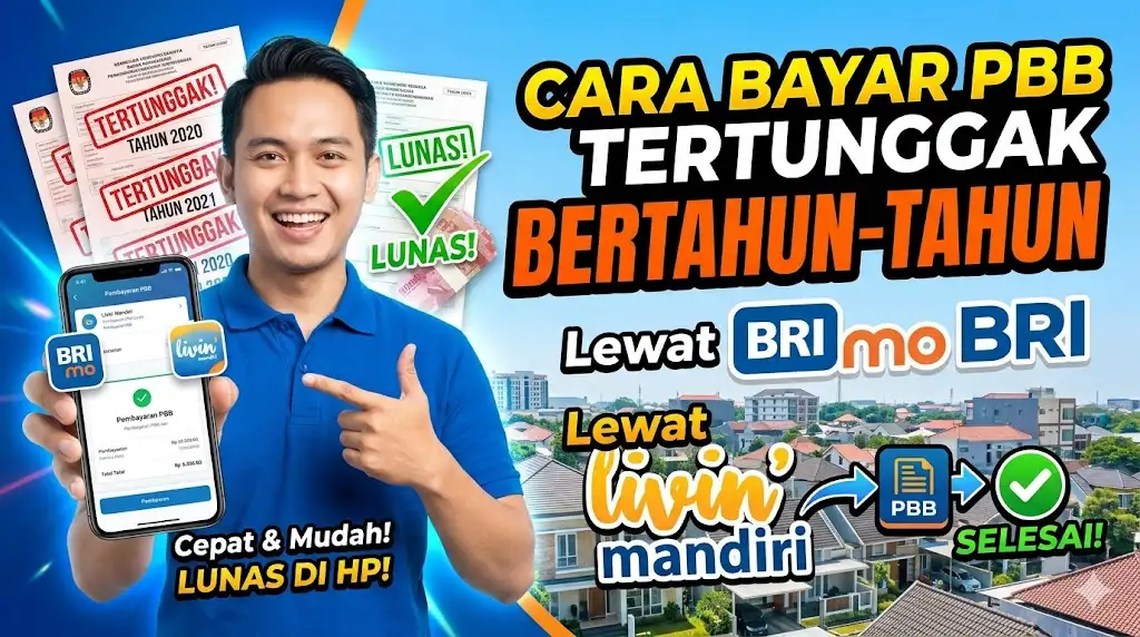 Cara Bayar PBB yang Tertunggak Bertahun-tahun Lewat BRImo BRI dan Livin Mandiri