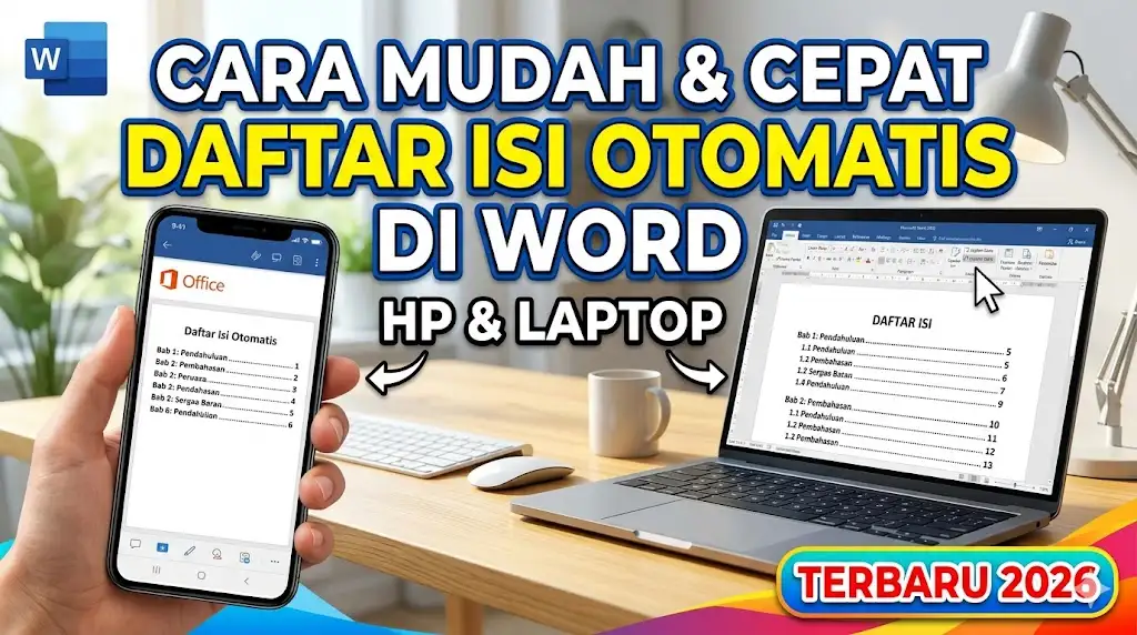 Cara Membuat Daftar Isi Otomatis di Word HP dan Laptop Terbaru 2026