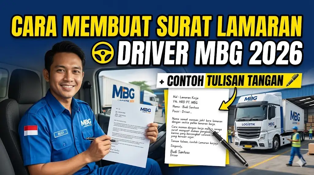 Cara Membuat Surat Lamaran Kerja MBG Driver 2026 Lengkap Contoh Tulisan Tangan