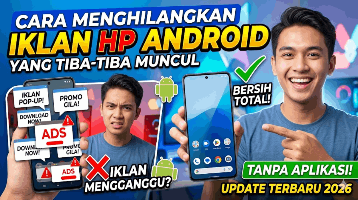Cara Menghilangkan Iklan di HP Android yang Tiba-Tiba Muncul Tanpa Aplikasi Update Terbaru 2026