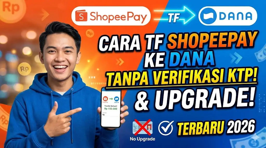 Cara TF ShopeePay ke DANA Tanpa Verifikasi KTP dan Upgrade Premium Terbaru 2026