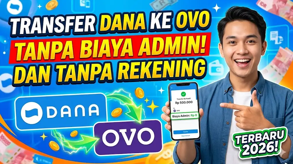 Cara Transfer DANA ke OVO Tanpa Biaya Admin dan Tanpa Rekening Terbaru 2026