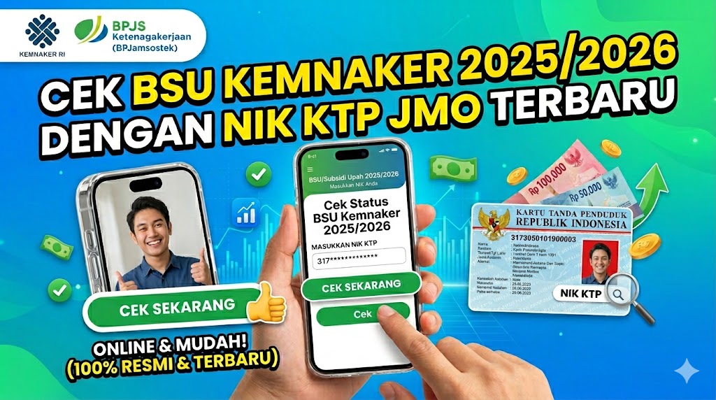 Cek BSU Kemnaker 2025 dengan NIK KTP Online Lewat JMO Terbaru 2026