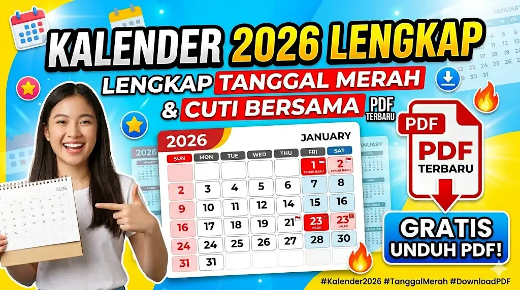 Kalender 2026 Lengkap dengan Tanggal Merah dan Cuti Bersama PDF Terbaru