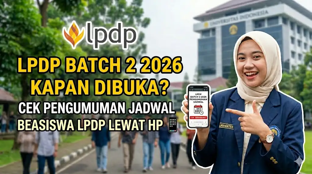 LPDP Batch 2 2026 Kapan Dibuka, Cek Pengumuman Jadwal Beasiswa LPDP Lewat HP