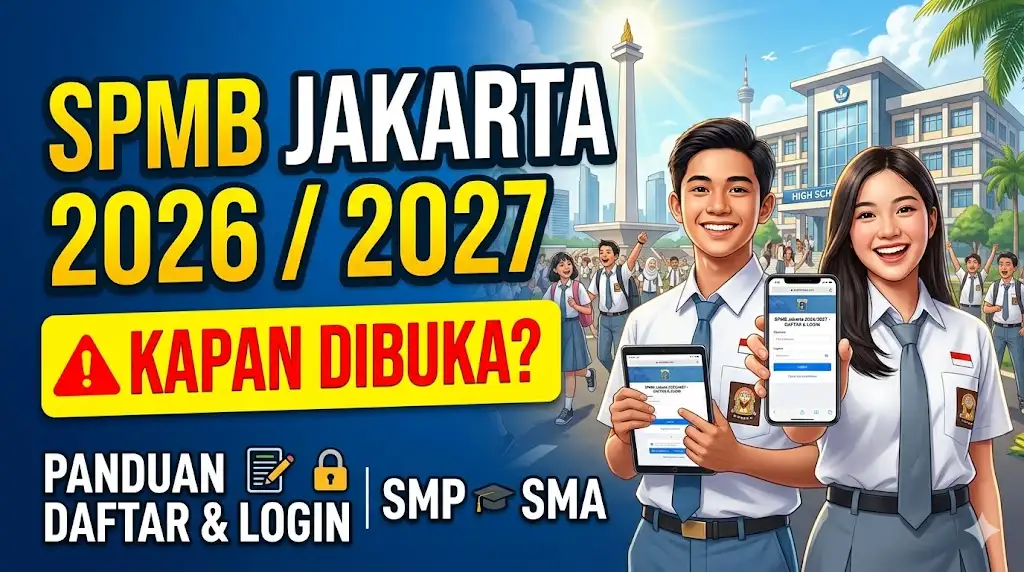 SPMB Jakarta 2026 2027 Kapan Dibuka? Panduan Daftar & Login SD, SMP, SMA