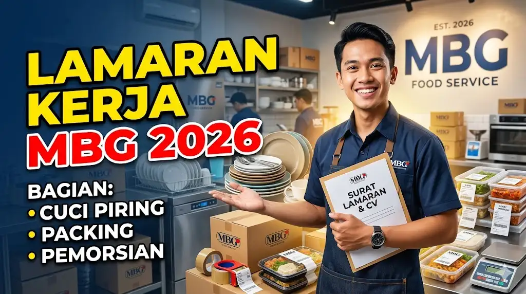 Surat Lamaran Kerja MBG 2026 Bagian Cuci Piring, Packing, dan Pemorsian