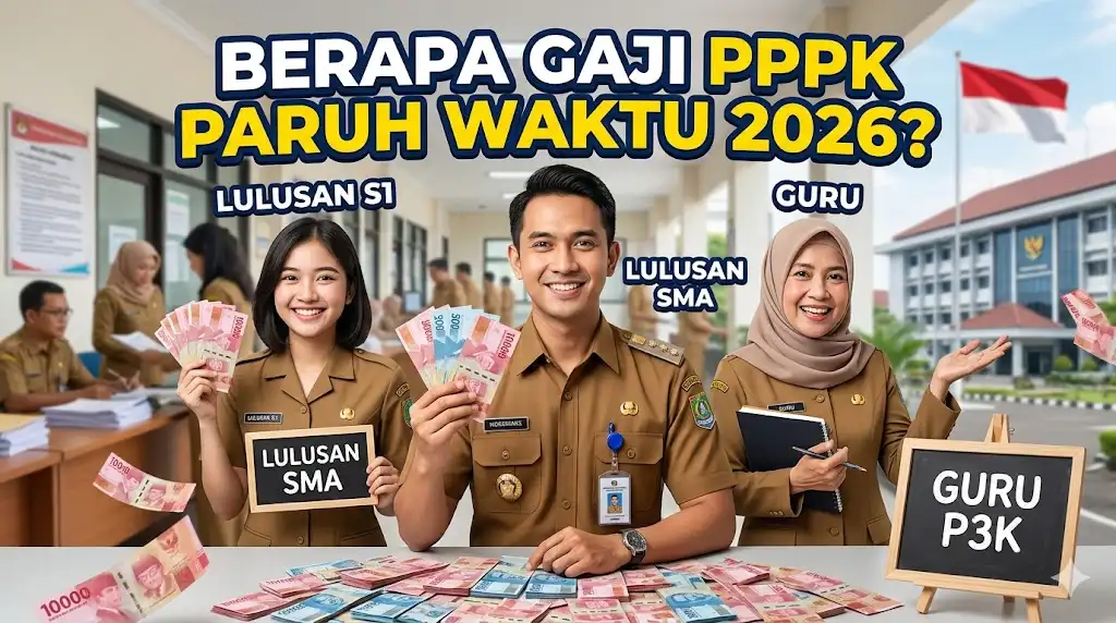 berapa gaji p3k paruh waktu 2026 lulusan s1, sma dan guru
