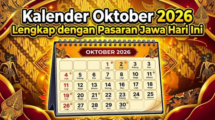 Kalender Oktober 2026 Lengkap dengan Pasaran Jawa Hari Ini